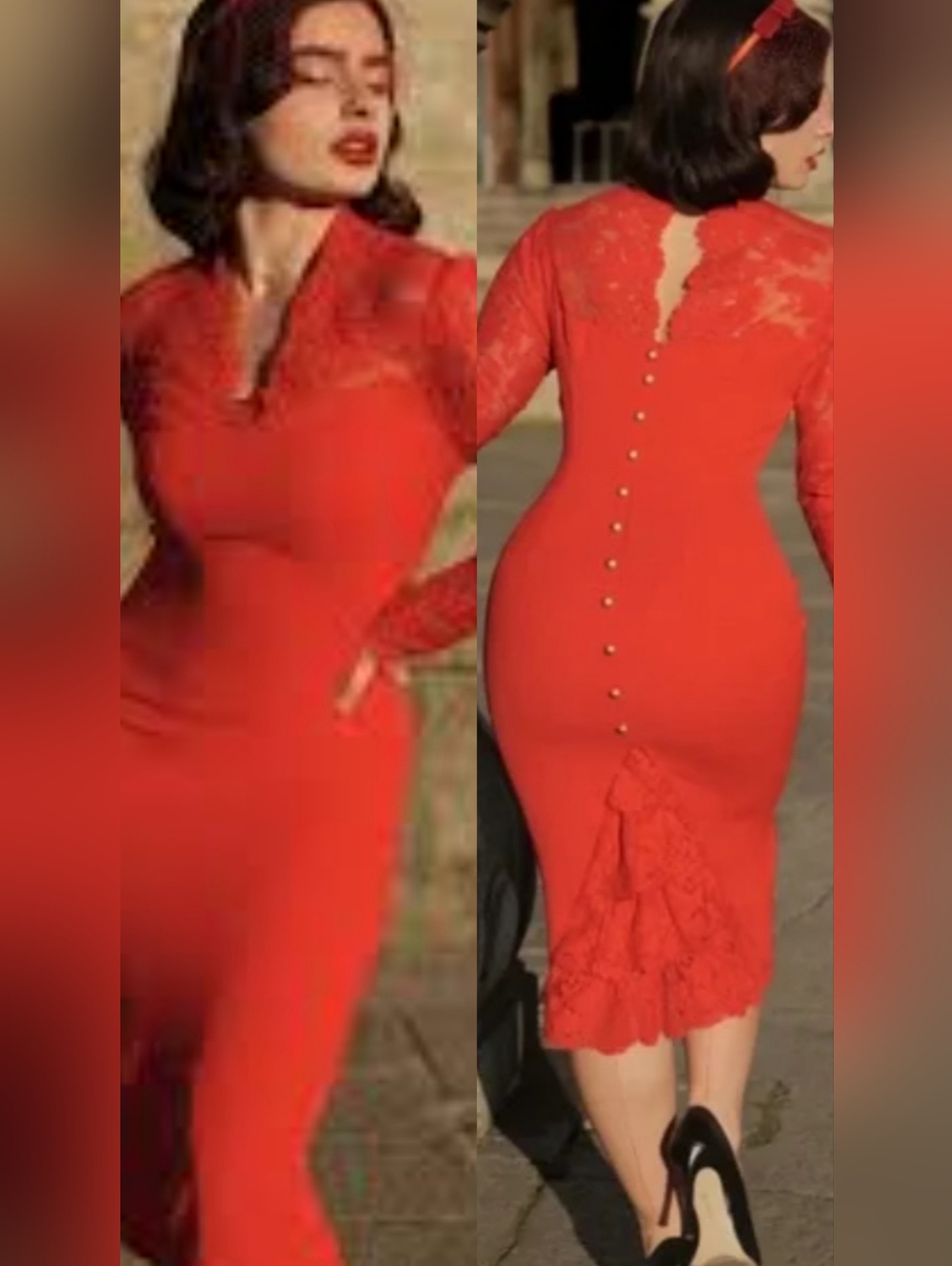 Retro Stage Lace A-line Retro Cocktail